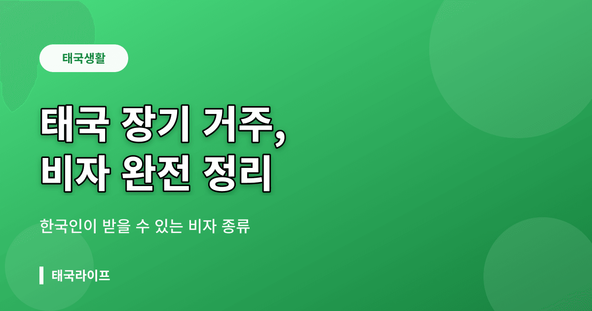 한국인이 받을 수 있는 태국 비자 종류 완벽 정리 — 교육비자·취업비자·DTV - 비자·체류 리뷰 이미지